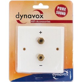 Dynavox Loudspeaker Wall Connection Panel White / 2 x Banana Coupling Pack of 6