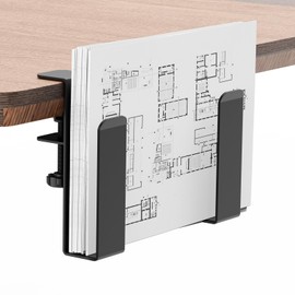 FOROIRON Adjustable Side Laptop Mount, No Drill Desk Storage Organizer, Metal Hanging Notebooks Holder, Punch-Free Clamp for MacBook Pro, Documents with Anti-Scratch Silicone