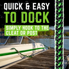 Gradient Fitness Bungee Dock Line | Marine Rope Boat Dock Lines Make Docking & Boarding Easy for Jetski, Kayak, Pontoon. Boat Accessories Stretch. Mooring Boat Rope Absorbs Shock (Boat Bungee 6ft|2pk)