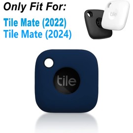 Geiomoo Silicone Case for Tile Mate 2024, Tile Mate 2022 Tracker, Soft Flexible Scratch Resistant Cover with Carabiner (Navy Blue)