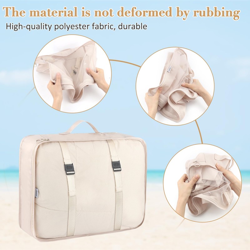 Suitcase Organiser Set 7-Piece Waterproof Packing Cubes Suitcase Organiser Packing