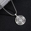 TRISHULA Compass Necklace for Men S925 Sterling Silver Celtic Knot