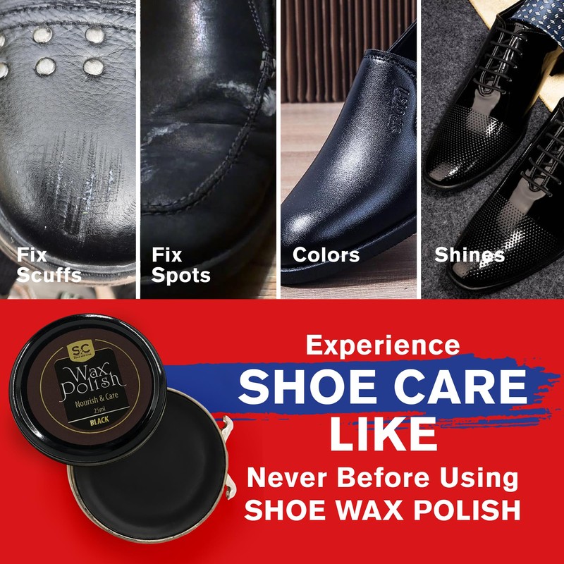 Stone and Clark Premium Black Shoe Polish Kit - Shine