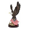 18" Tall Large Patriotic Bald Eagle Clutching On American Flag