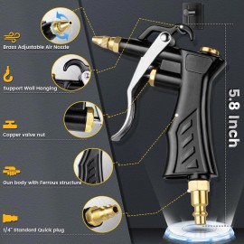 Does Not Apply High Volume Air Blow Gun with Brass Nozzle, 2 Steel Extensions & Hose
