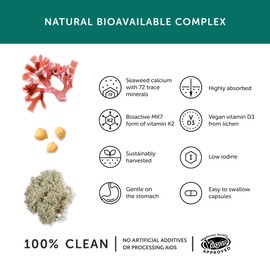 Together Together Health Bone Aid C Plant-Based Calcium & Vitamins K2 & D3 C Vegan Friendly C Made in The UK C 60 Vegecaps