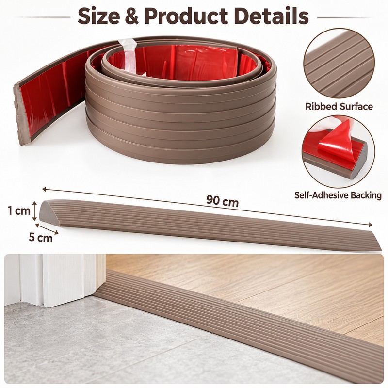 Door Threshold Ramp for Robot Vacuums – 0.9m Self-Adhesive PVC