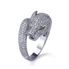 Lavish Sterling Silver Rhodium Plated, Puma Design CZ Pave Setting