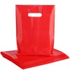 POPGIFTU Red Plastic Bags with Die-Cut Handles 100 Pack -