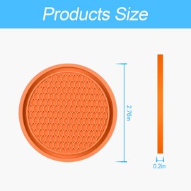 XINLIYA Car Cup Holder Coaster, 4 Pack 2.75 Inch Diameter Non-Slip Universal Insert Coaster, Durable, Suitable for Most Car Interior, Car Accessory for Women and Men (Orange)