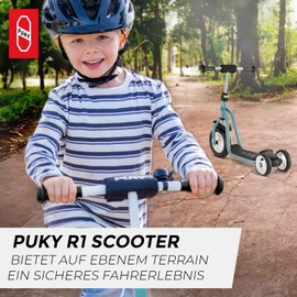 PUKY R1 Scooter, Safe Scooter for Children from 2 Years, Non-Slip Running Board, Height-Adjustable Handlebars, Top Bicycle Alternative, Blue