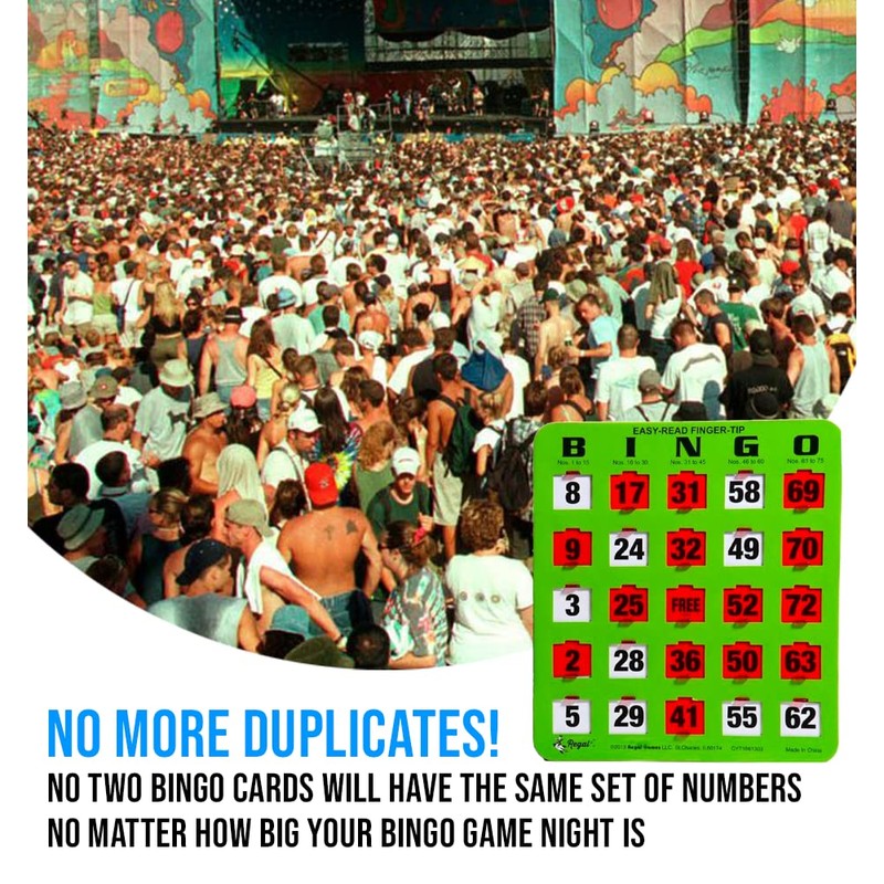 Regal Bingo Bulk Bingo Cards with Sliding Windows - Reusable