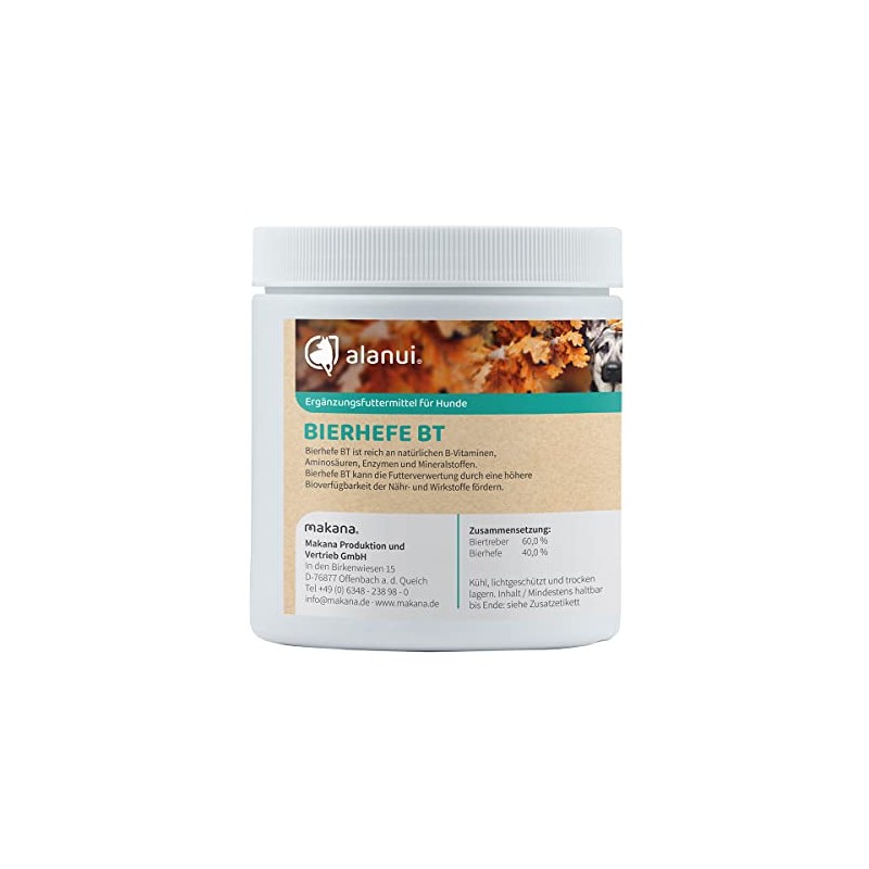 alanui Bierhefe BT (Biertreber) für Hunde, 250 g Dose