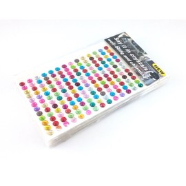 yueton 10 Sheets Colorful Self Adhesive Bling 6mm Round Rhinestone Craft Jewels Gem Sticker Embellishments