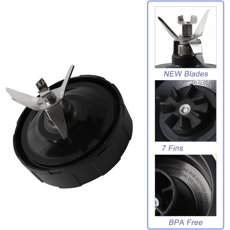 Blender 7 Fin Extractor blade assembly with rubber gasket compatible