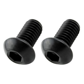POSH M8X15 900815-B9 Motorcycle Accessories Button Cap Bolts, Stainless Steel, Black, 2 Pieces