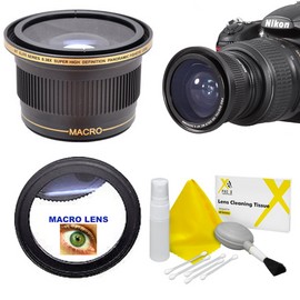 For Nikon, NIKON D3300 X38 ULTRA WIDE FISHEYE LENS + MACRO LENS+ CLEANING KIT FOR NIKON D3400 WITH AFP