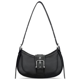 KKXIU Shoulder Bags for Women Retro Crescent Hobo Handbag Y2K Underarm Purse (Black)