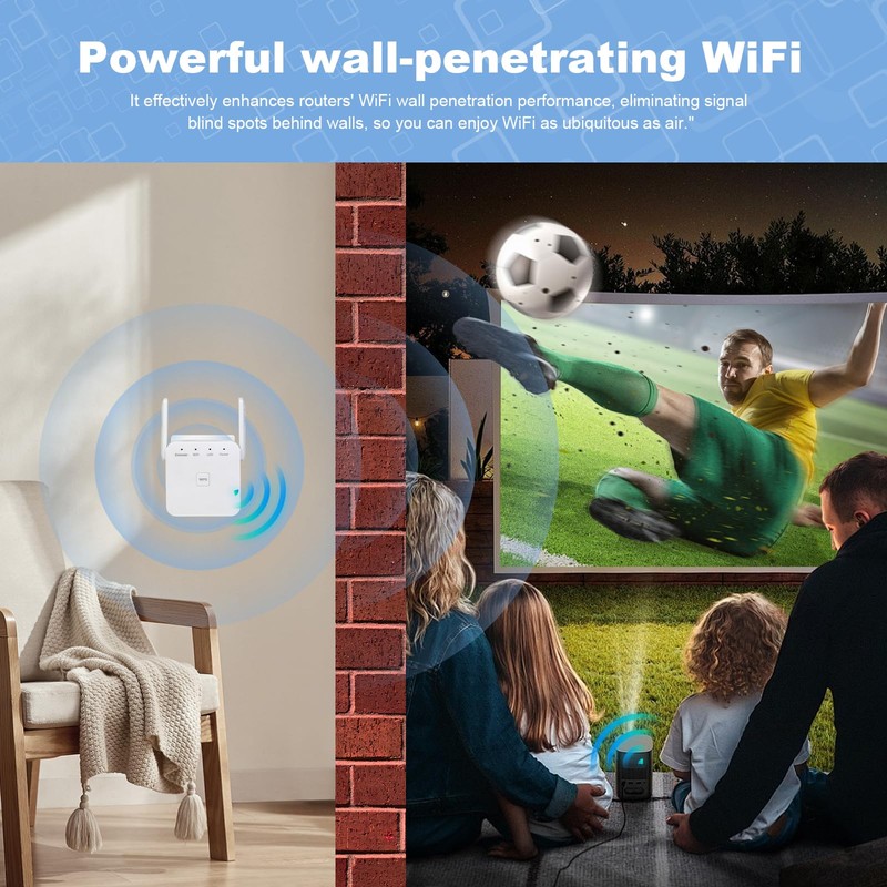 WiFi Extender Booster with Ethernet Port - Plug-In WiFi Booster