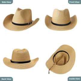 Straw Cowboy Hat Timeless Western Elegance with Shapeable Wide Brim, Perfect for Cowboys, Cowgirls, and Sun Soaked Adventures