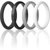 ThunderFit Stackable Silicone Wedding Rings for Women, Thin Rubber Engagement