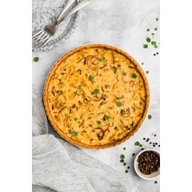 MGE - Deep Non-Stick Fluted Flan & Tart Tin - Deep Quiche Pan with Loose Base - 32 cm