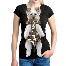 YUDODO Pet Dog Carrier Backpack Adjustable Dog Front Carrier, Legs Out Easy-Fit Dog Travel Backpack Carrier for Hiking Camping for Small Medium Dogs Cats and Rabbits (Medium), Camouflage Green