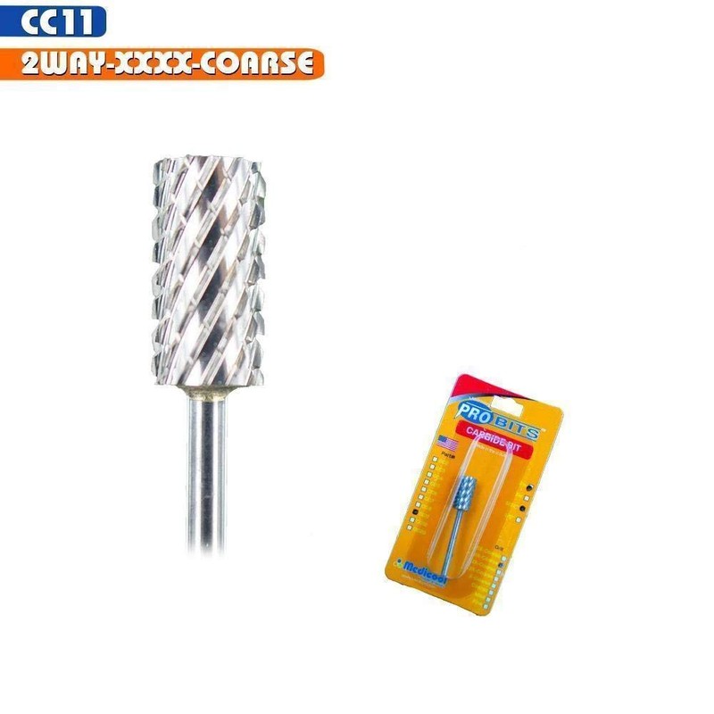 Medicool Silver Carbide Large Two-Way Barrel Bits for Nails 1/8"