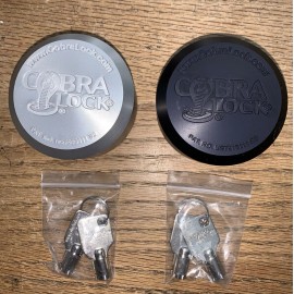 (2) COBRA HIDDEN SHACKLE  PUCK LOCKS "ALUMINUM" PICK COLOR (4)ROUND TUBE KEYS