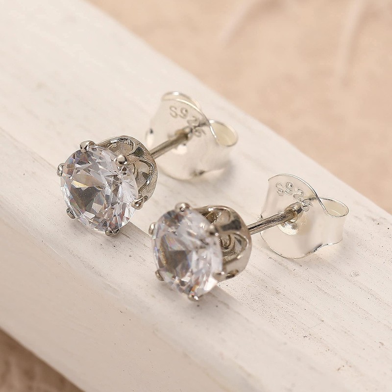 Genuine S925 Sterling Silver Earring Backs Replacements for Studs, 12Pcs/6Pairs