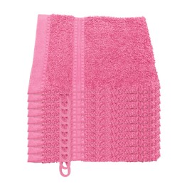 Julie Julsen Organic Wash Mitts Set of 10 15 x 21 cm Pink 100% Cotton Terry Cloth 550 g/m²