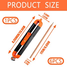 7 Piece Scribe Tool Kit, Durable Metal Scribing Tool and Wooden Marking Set for Woodworking Carpentry DIY Projects Multi-Size Precision Tools for Accurate Layouts Engraving Crafts