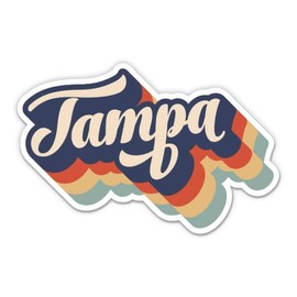 Squiddy Tampa Florida Layered Retro Style - Vinyl Sticker Decal for Phone, Laptop, Water Bottle (3" Wide)