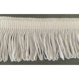 Unbranded WHITE 2 INCH LOOPED CHAINETTE FRINGE TRIM WITH DOUBLE TAPE TOP 9 YARDS