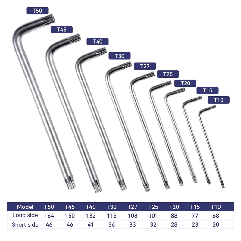 9-Piece Torx Key Set Tool, Double Headed Hex Key Set,