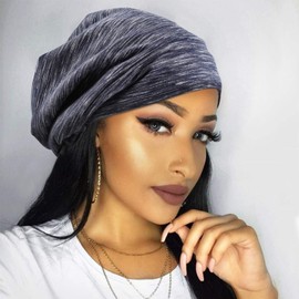 Sent Hair Silky Satin Lined Bonnet for Women Hair Cover Bonnet Sleep Cap Adjustable Slouchy Beanie Hat for Long Curly Hair,Braids,Dreadlocks(Navy Blue)