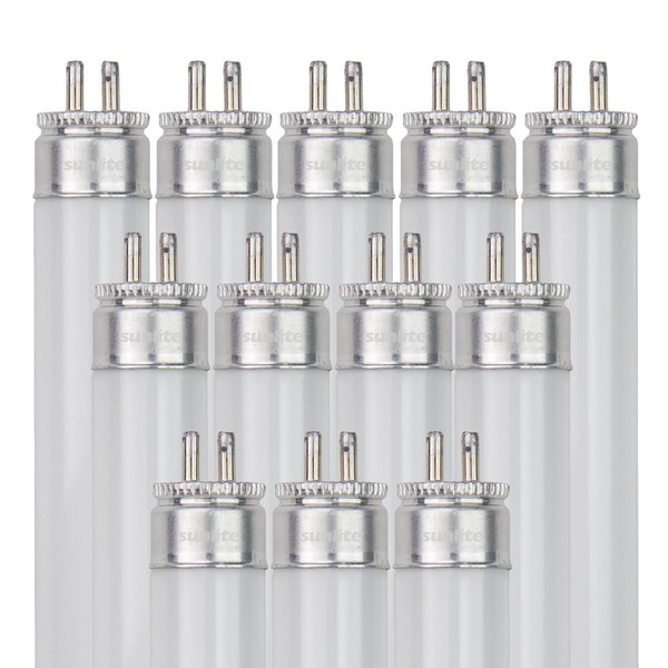 Sunlite F54T5/841/HO/12PK T5 High Output Performance Mini Bi-Pin (G5) Base Straight Tube Light Bulb (12 Pack), 54W/4100K...