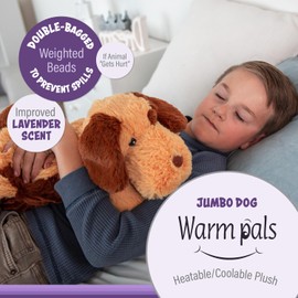 1i4 Group Jumbo Weighted Hugs by Warm Pals – Dog – 4lbs – Cozy Microwavable Lavender Scented Plush Toys – Stuffed Animal – Calming & Comforting Plushie