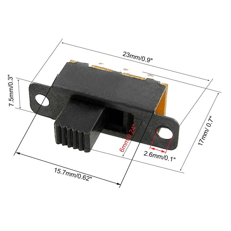 uxcell 10 Pcs High Knob 6 Pin 3 Position DPDT