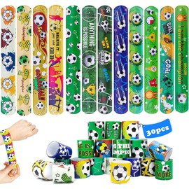 ZADEICK Football Slap Bands 30PCS, Slap Bracelets with Colorful Pattern, Party Bag Fillers for Kids Gift Birthday Party Favours