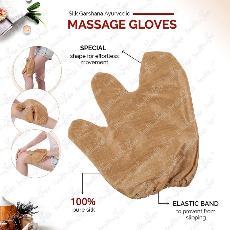 Silk Garshana Ayurvedic Massage Gloves - Electro Static Lymph Circulation