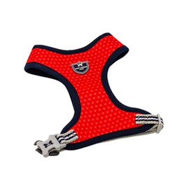 HUGO & HUDSON No Pull Dog Harness Adjustable Pet Vest for Training, Running and Walking, Comfortable Soft Padding No Choke - Red & Coral Polka Dot - L