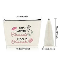 Clinical Gifts Makeup Bag Funny Clinical Nurse Instructor Appreciation Gifts from Student Clinical Research Coordinator Gifts Clinical Nurse Leader Gifts Future Clinical Psychologist Cosmetic Bag