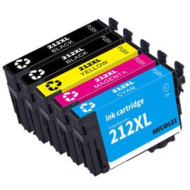 SHUOLEI 212XL Ink Remanufactured for Epson 212XL 212 XL T212 T212XL Ink Cartridges Combo Pack Work with Epson Expression Home XP-4100 XP-4105 Workforce WF-2830 WF-2850 Printers (5-Pack)