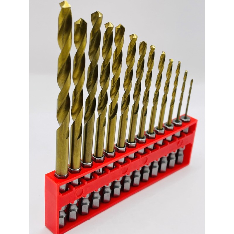 hep® 13pc Titanium Coated Hss Drill Bit High Speed Twist