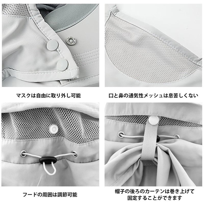 [ZVCXOE] UVカット帽子 レディース 春夏 バケットハット 日焼け防止 完全遮光 通気 吸汗速乾 顔隠れ全方位カバー