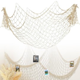 KARELLS Mesh Maritime Decoration, Fishing Net, Wall Decoration, 100 x 200 cm, for Room Decoration, Photography Background Wall