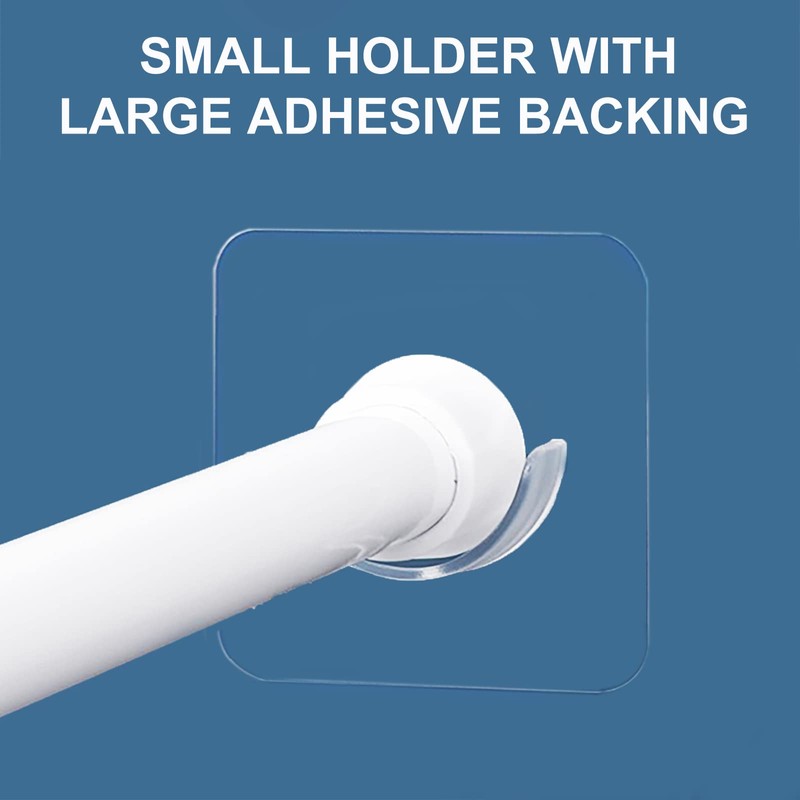 Venupple Spring Tension Rod Holder, 1.18 Inches Small Transparent Shower