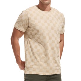 JEEGAL Mens Hipster Hip-Hop Urban Tees Soft Cotton Crew Neck Short Sleeve True Classic Print T-Shirts Apricot XL