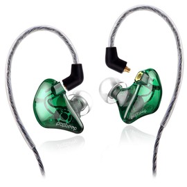 BASN Bsinger+PRO in Ear Monitor for Musicians with MMCX Replaceable Cables; Noise-Isolating and Universal-Fit (Green)